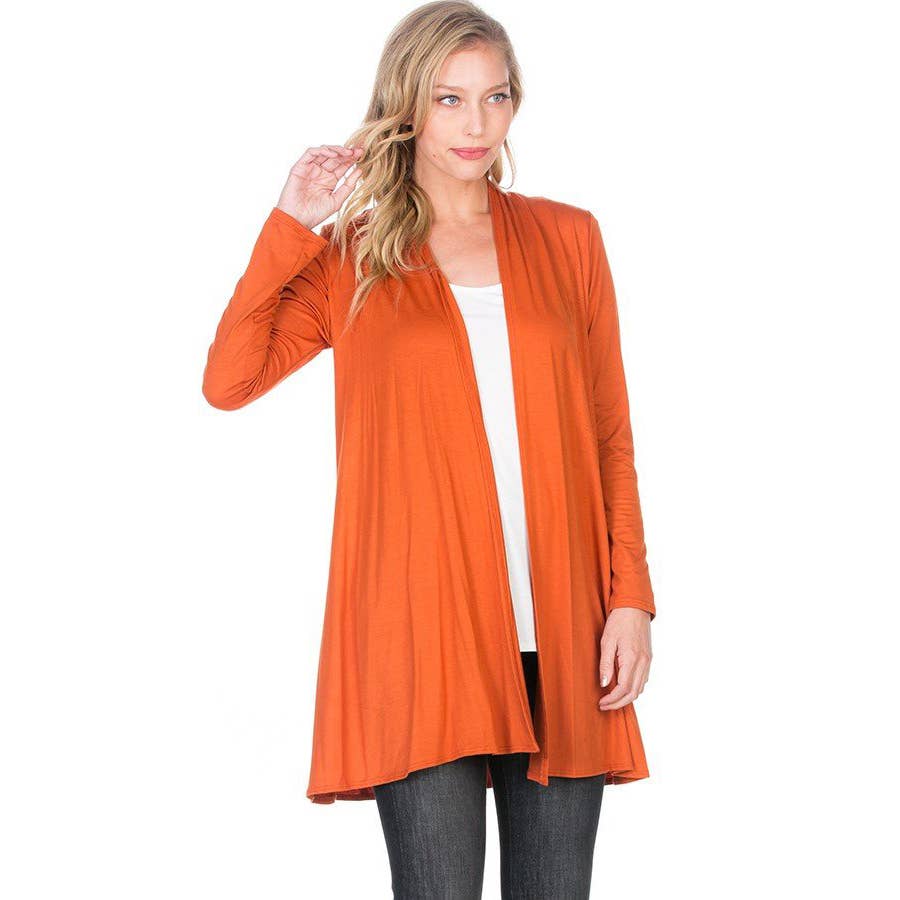 Azules Clothing - Venta al por mayor Cárdigan - Mujer - Cárdigan drapeado de manga larga con parte delantera abierta8