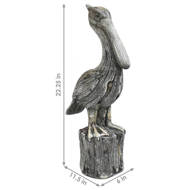 Sunnydaze Decor - Wholesale Outdoor Ornament/Decor - Pelican Perch Outdoor Polystone Garden Statue - 22 in2