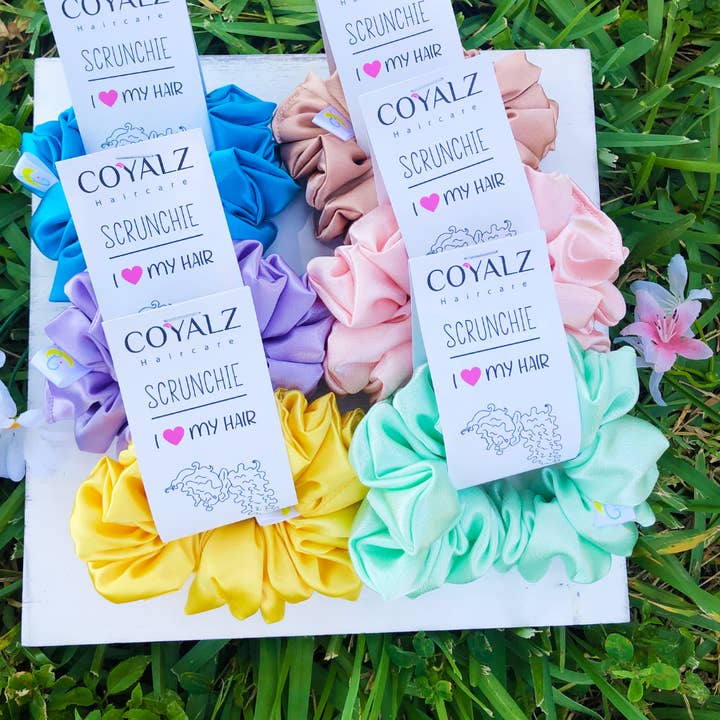 Satin Scrunchie, Large Scrunchy, XL Scrunchies (Mint) for wholesale by Coyalz Haircare