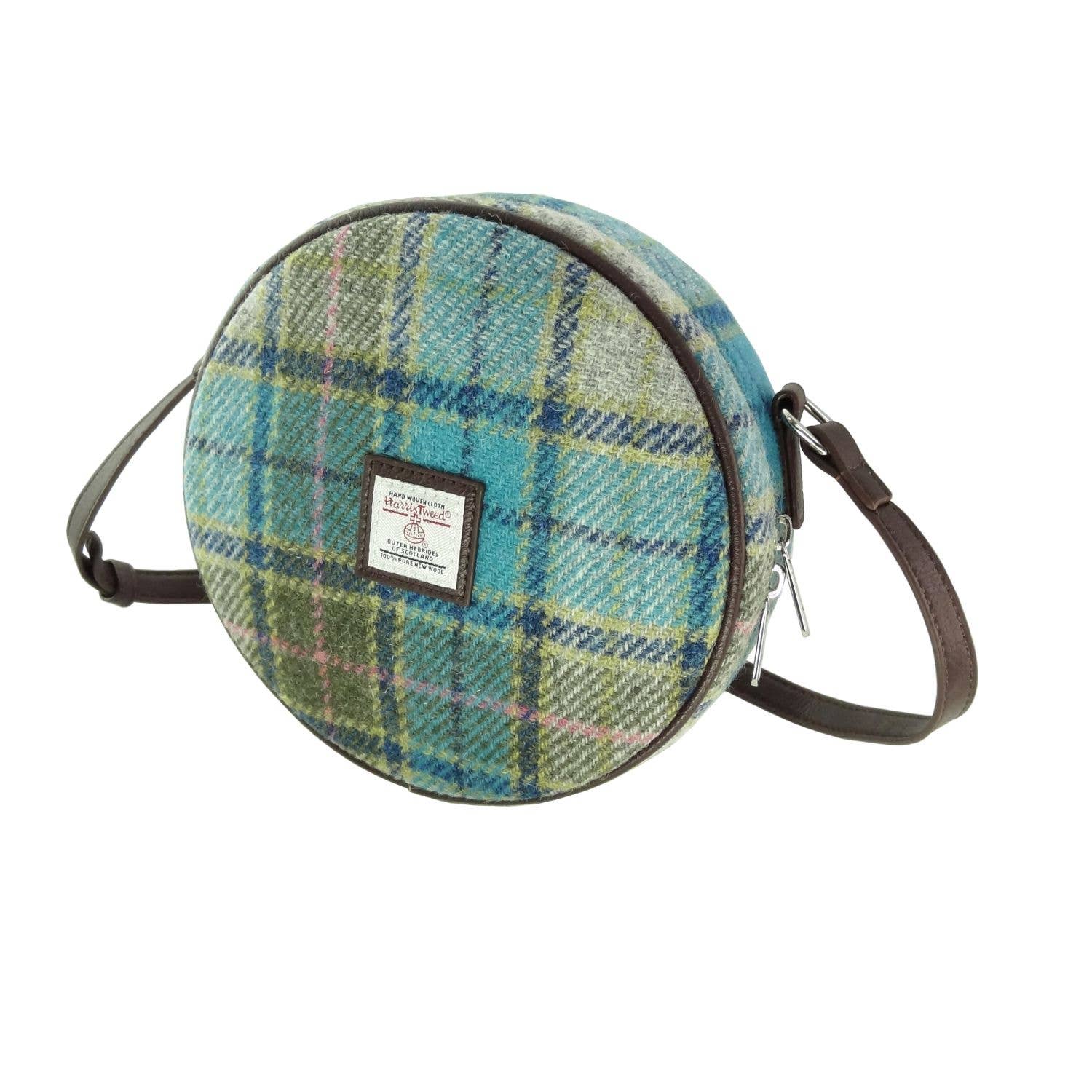 Dublin Gift Company – Engroshandel Skuldertaske – til kvinder – Scottish Harris Tweed rund skuldertaske5