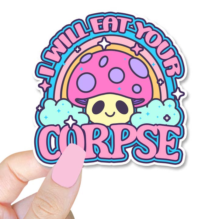 I Will Eat Your Corpse Sticker for wholesale by Lil Charmery