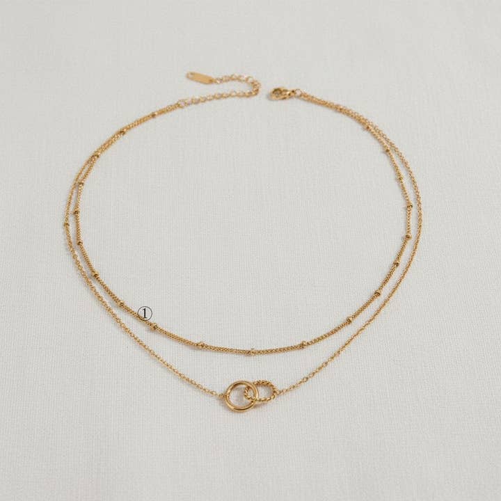 paperln - Wholesale Link & Chain Necklace - Interlocking Double Layer Necklace with Unique Design