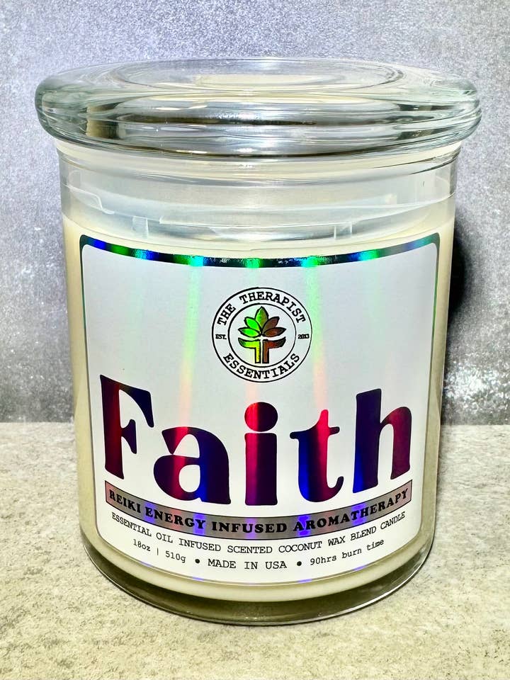 FAITH - REIKI Energy Infused Intention Candle for wholesale by The Therapist Essentials™