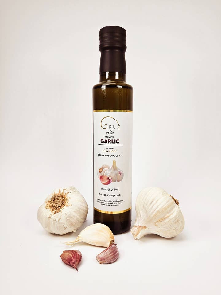GARLIC olive oil 250ml for wholesale by Opus Products