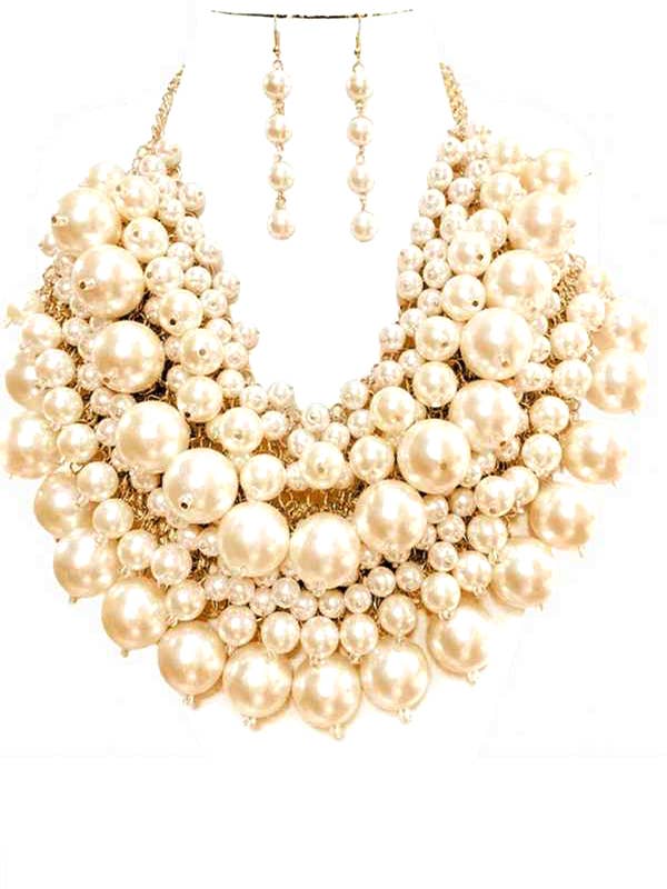 Zillion Pearls Statement Necklace Set for wholesale by Artini Accessories