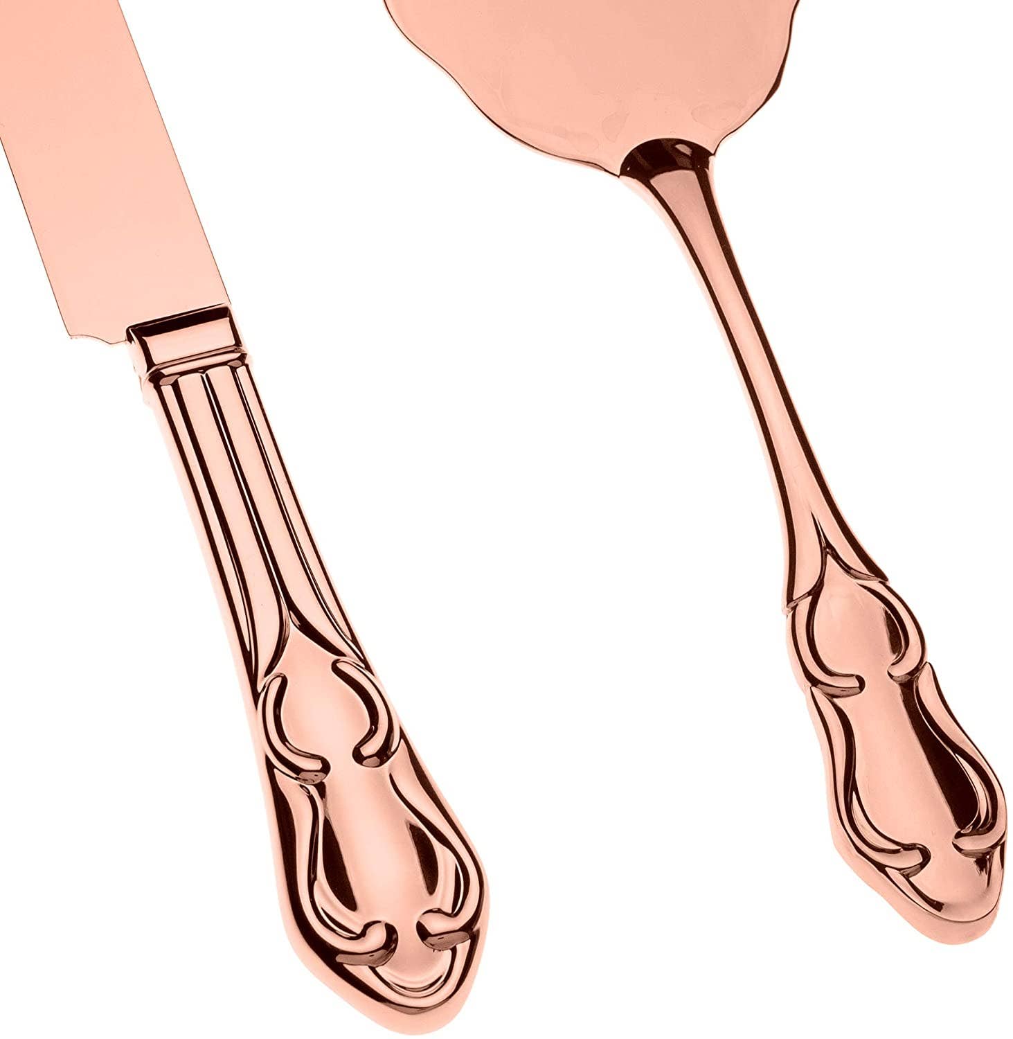 Ella Celebration - Wholesale Serving Utensil - Wedding Cake Knife & Server Set - Engravable Rose Gold2