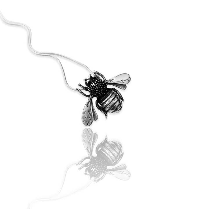 Sterlingsølv oxideret bi vedhæng for engroshandel hos De Mexico