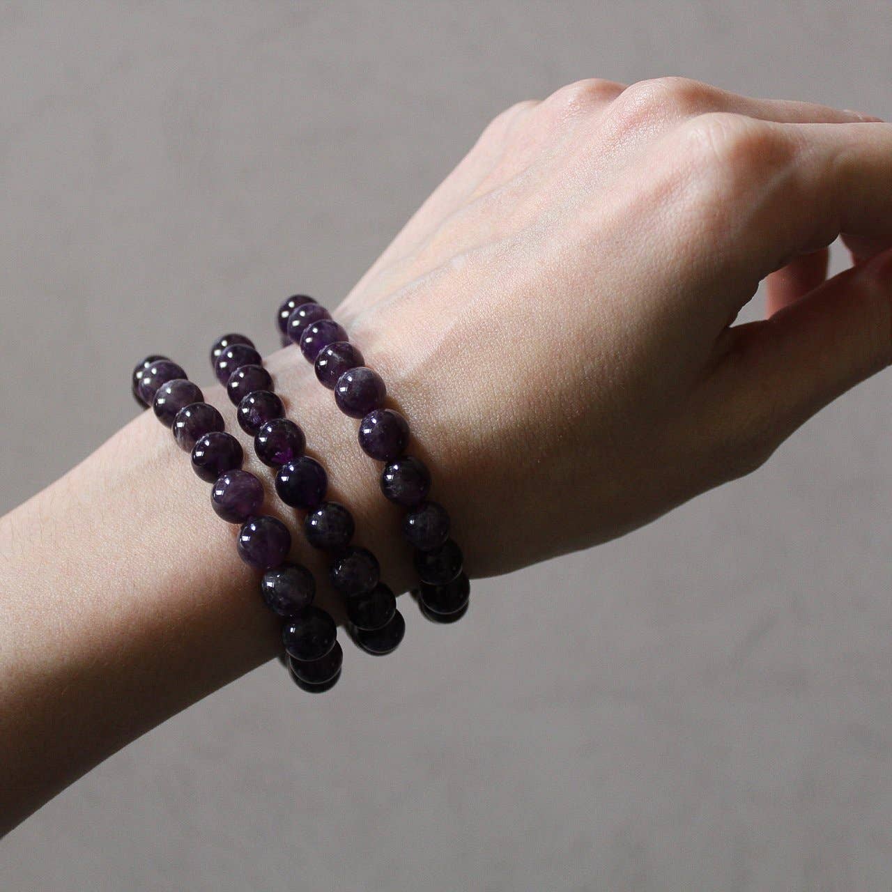 Pebble House - Wholesale Beaded bracelet - Amethyst Bracelet 4mm/6mm/8mm - Crystals & Stones1