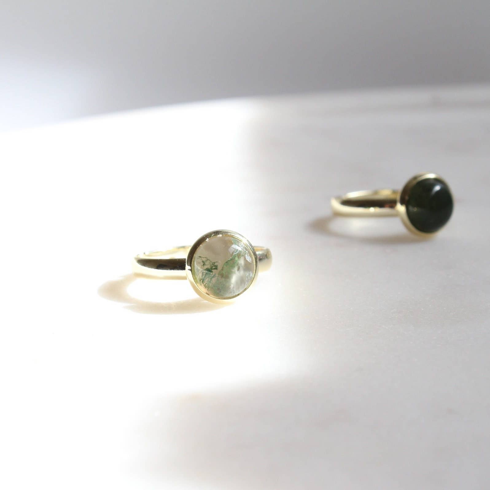 iBijoux - Wholesale Single Stone/Solitaire Ring - Moss Agate Ring, Authentic Crystal Ring (2R04b)1