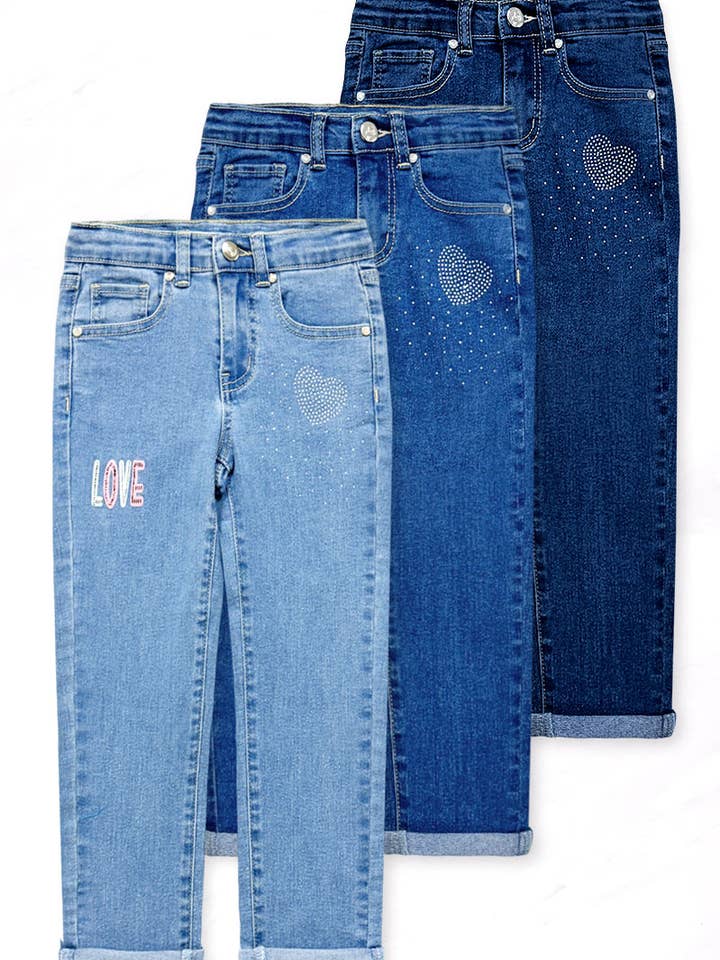 BB-TDP-25-89437T Jean coupe régulière pour tout-petit avec amour et cœur pour la vente par BonnieBianca