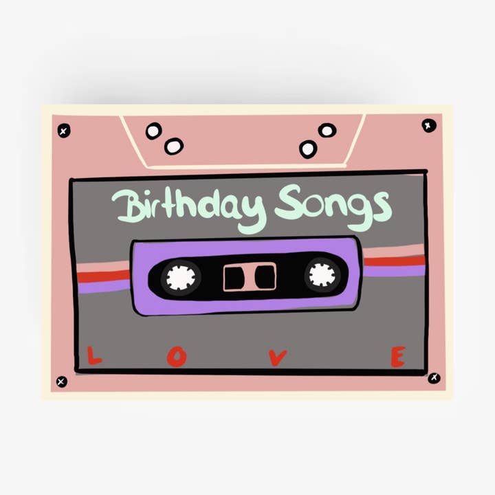 carte postale cassette chansons d'anniversaire pour la vente par Ute Arnold / Hej.Ibiza