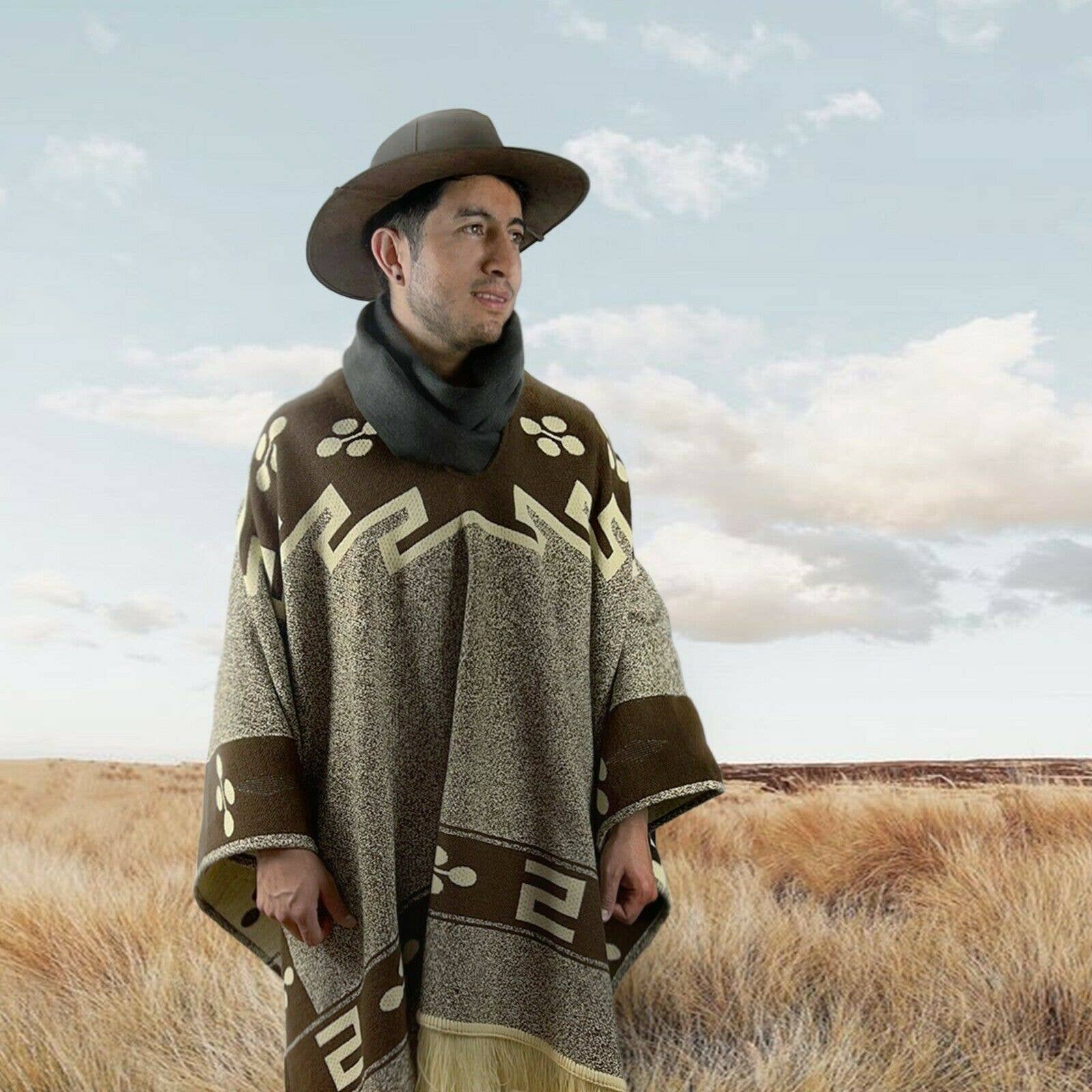 ECUALAMA - Wholesale Poncho - Unisex - Back to the Future inspired Cowboy Western Poncho Serape replica handmade of Alpaca wool8