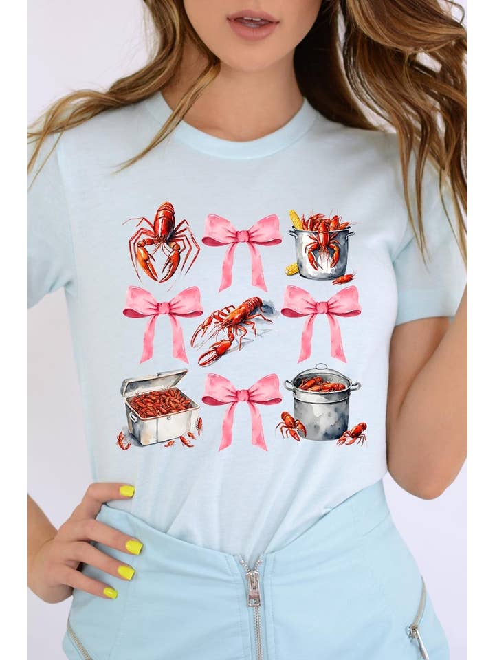 COLORBEAR – Großhandel T-Shirt (Grafikdruck) – Damen – Grafik-T-Shirt mit Flusskrebs-Coquette5