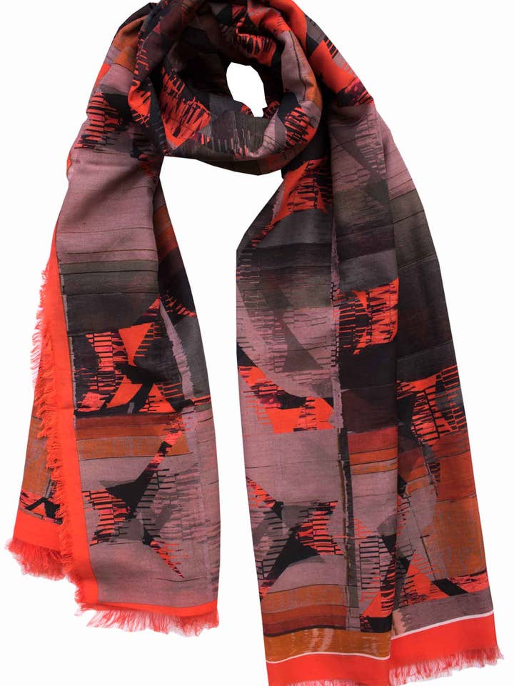 Zijde/katoen „Highline meets Fashion” Stola 200 cm x 140 cm voor wholesale door EditionMichel