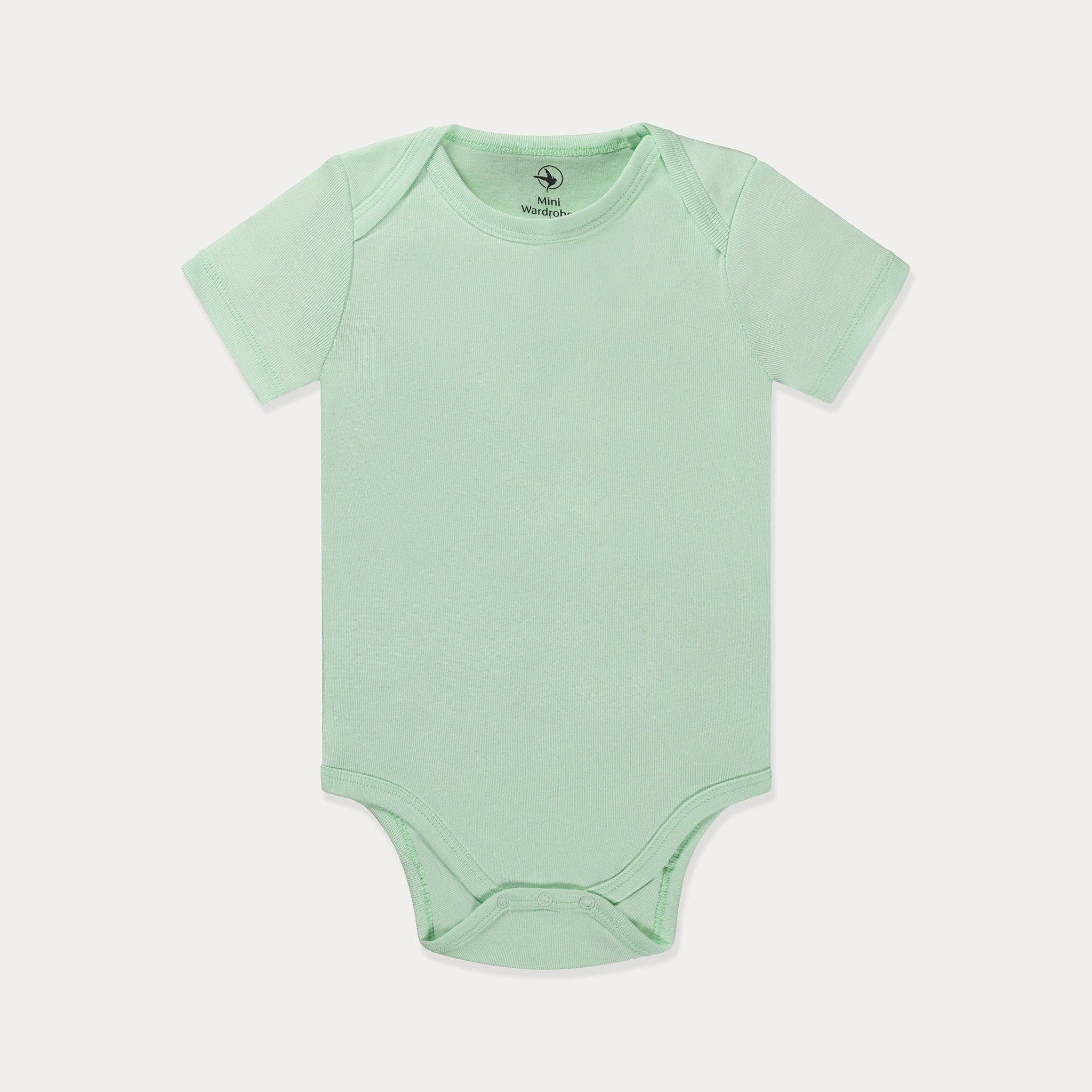 Mini Wardrobes - Wholesale Bodysuit (Non-Footed) - Baby - Infant Bodysuit, Soft Cotton - Rose Violet, Ambrosia Green2