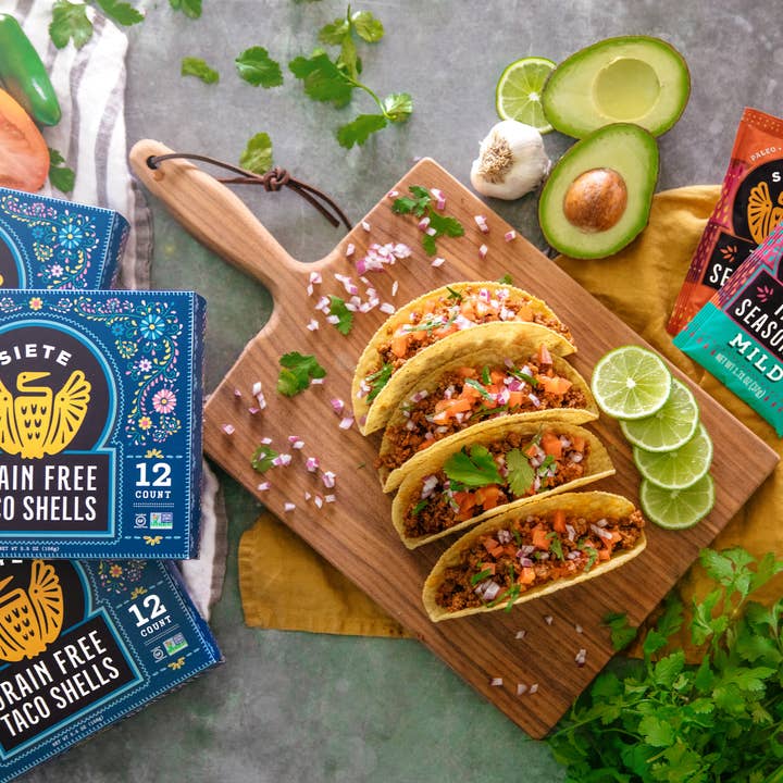 Siete Foods - Wholesale Bread/Tortilla - Grain Free Taco Shells - 12 Packs of 12 Taco Shells2