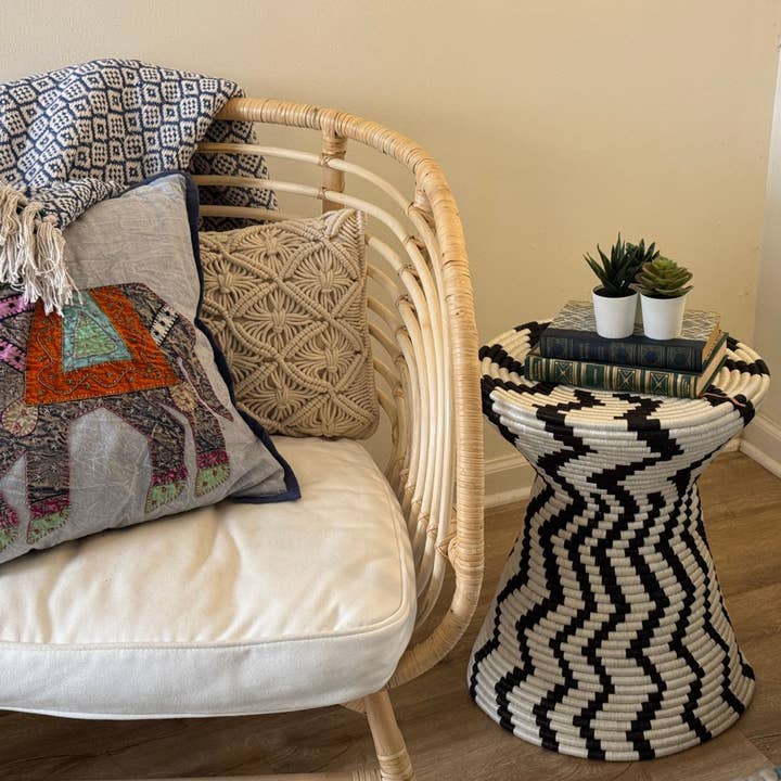 Global Crafts - Wholesale Basket - African Rwanda Woven Side Table2