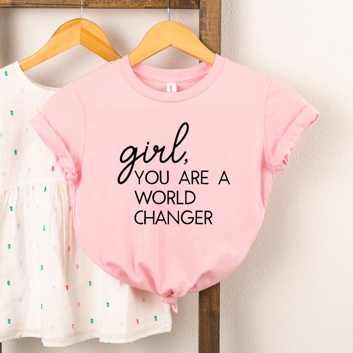 Girl World Changer | Girls | Toddler Short Sleeve Crew Neck for wholesale by The Juniper Shop Wholesale