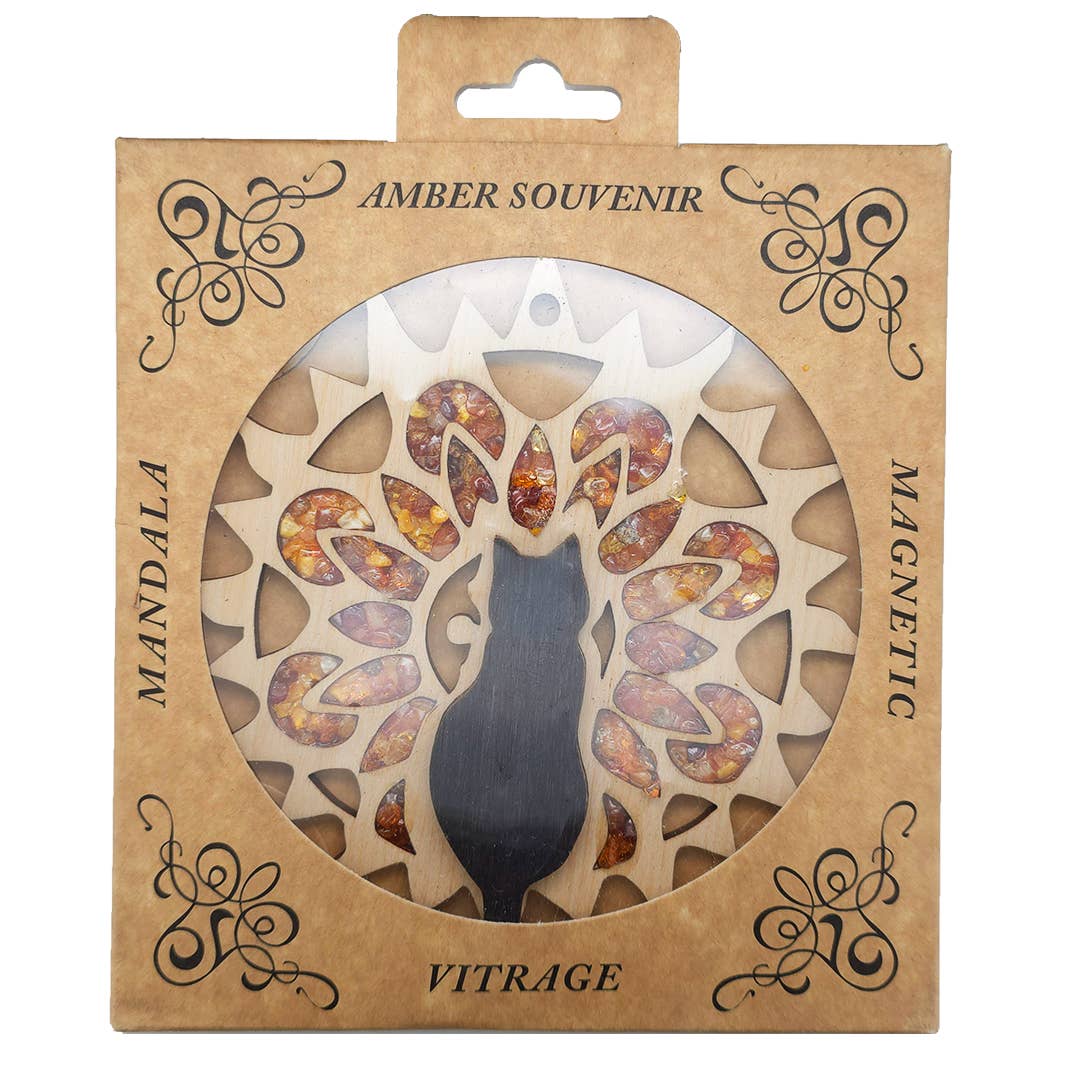 Amberman - Wholesale Suncatcher - Cat Amber Suncatcher/Magnet 11 cm1