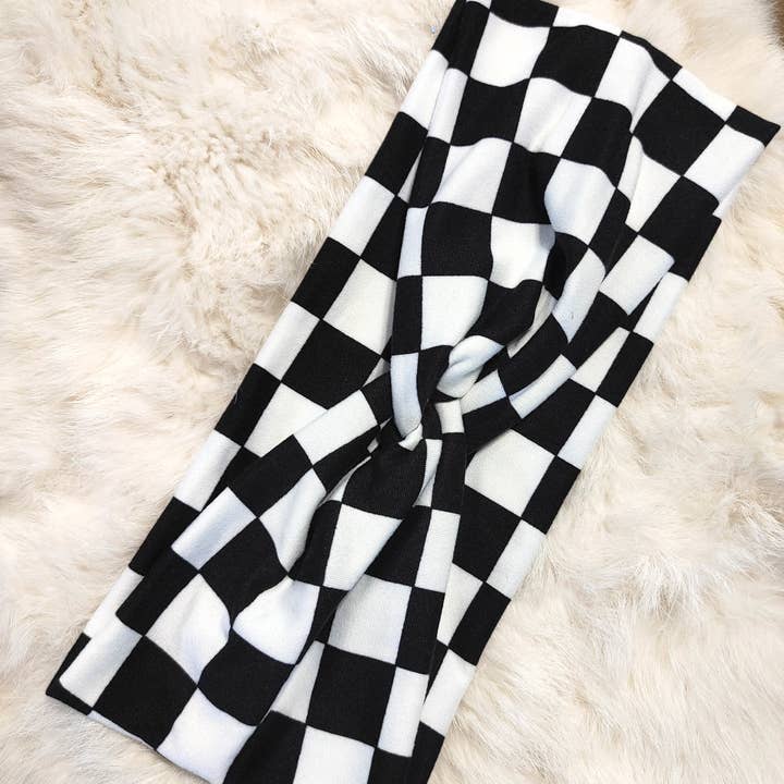 Sew fashionable headbands - Wholesale Fashion Headband - Women's - Race Flag Checkers Headband0