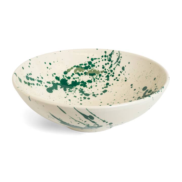 Serving Bowl Green Splatter for wholesale by ABS Pottery