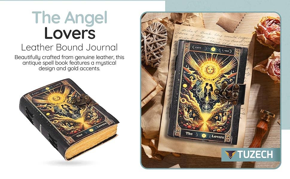 Tuzech Leather – wholesale Journal och dagbok – TUZECH läderklätt anteckningsbok med grimoirestil och ojämna kanter för män och kvinnor104