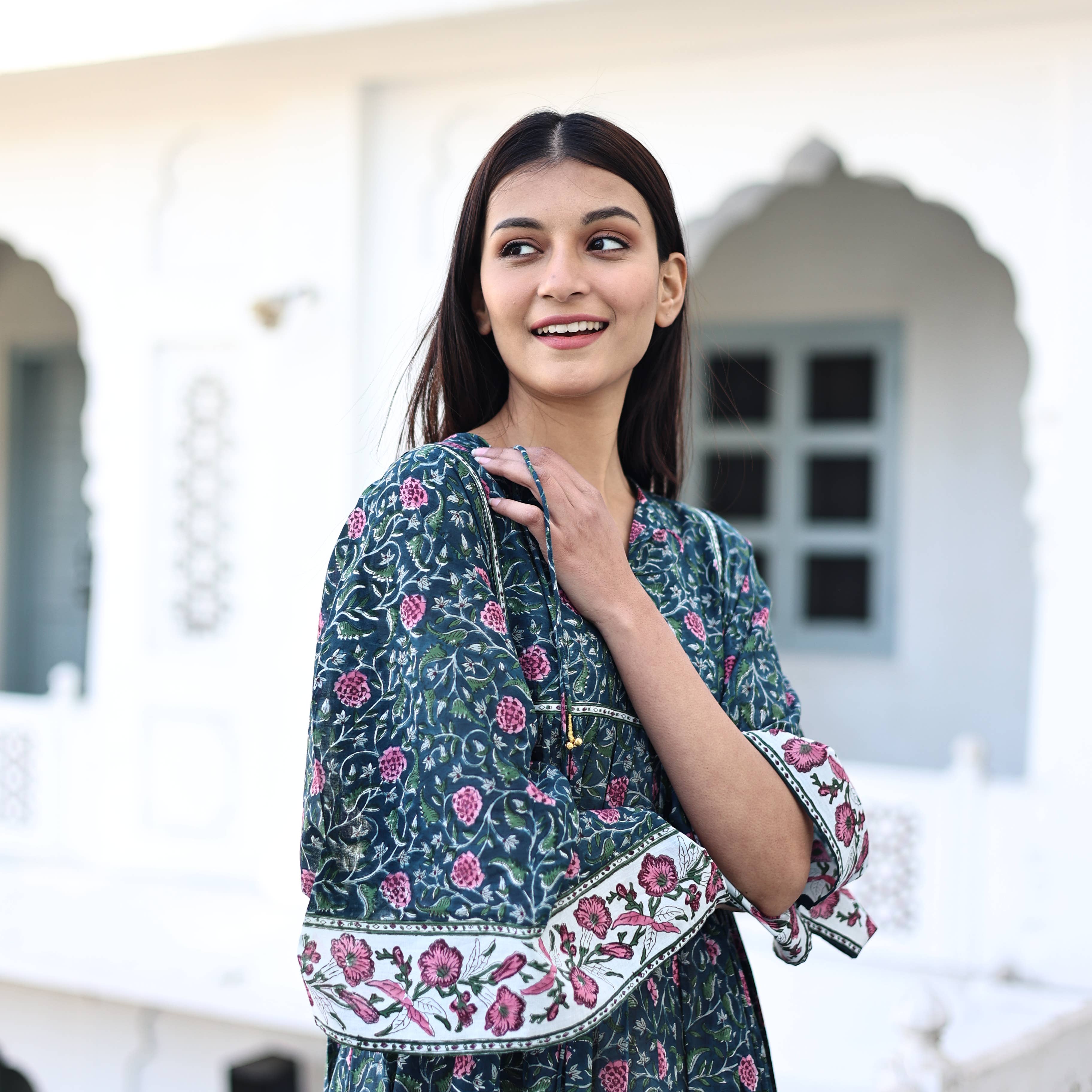 The Fox and The Mermaid - Vente Robe – femme - Robe Maxi Bohème Imprimée à Blocs (Chahna)11