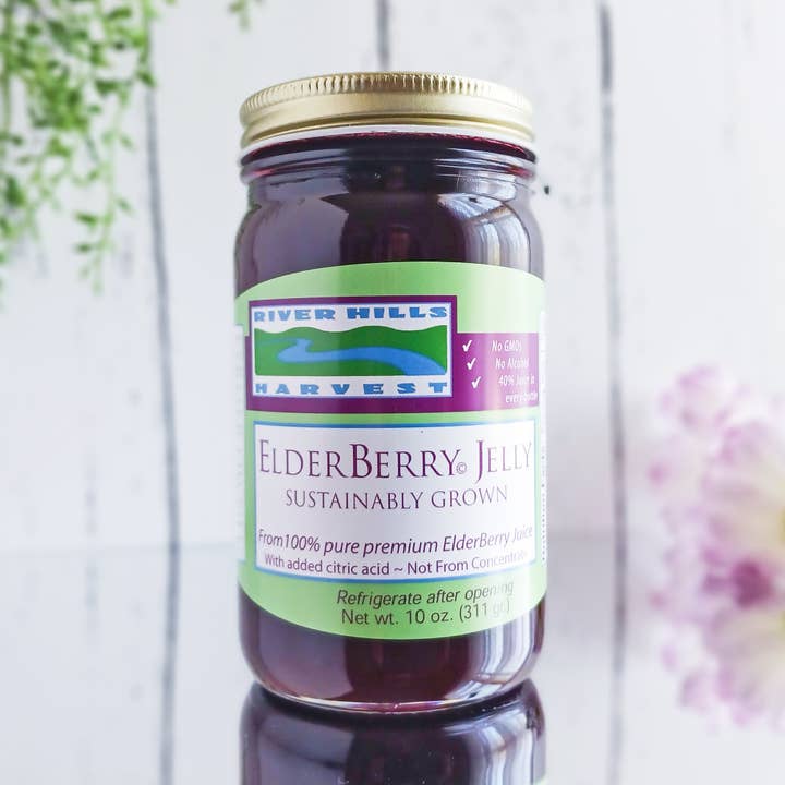 Case of American Elderberry Jelly for wholesale by River Hills Harvest