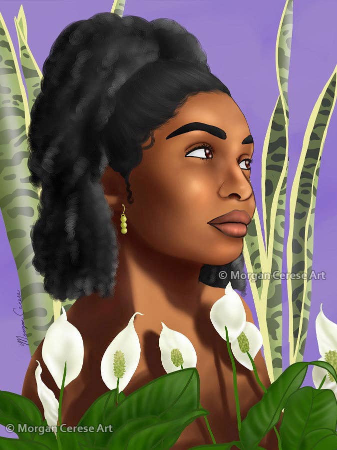 Impression artistique Growth 8 « x 10" OU 11 « x 14" - Décoration de femme noire pour la vente par Morgan Cerese Art