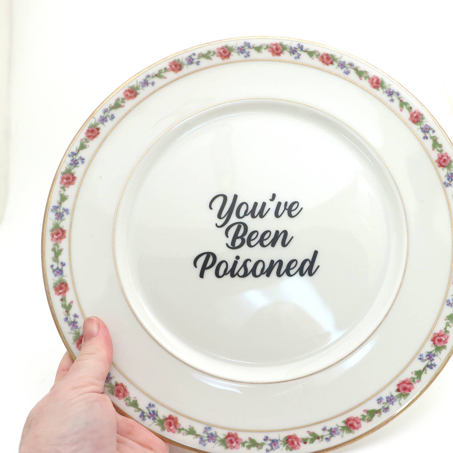 Lenny Mud - Wholesale Decorative Plate/Dish/Bowl - You've Been Poisoned vintage upcycled 10.5" Plate Program3