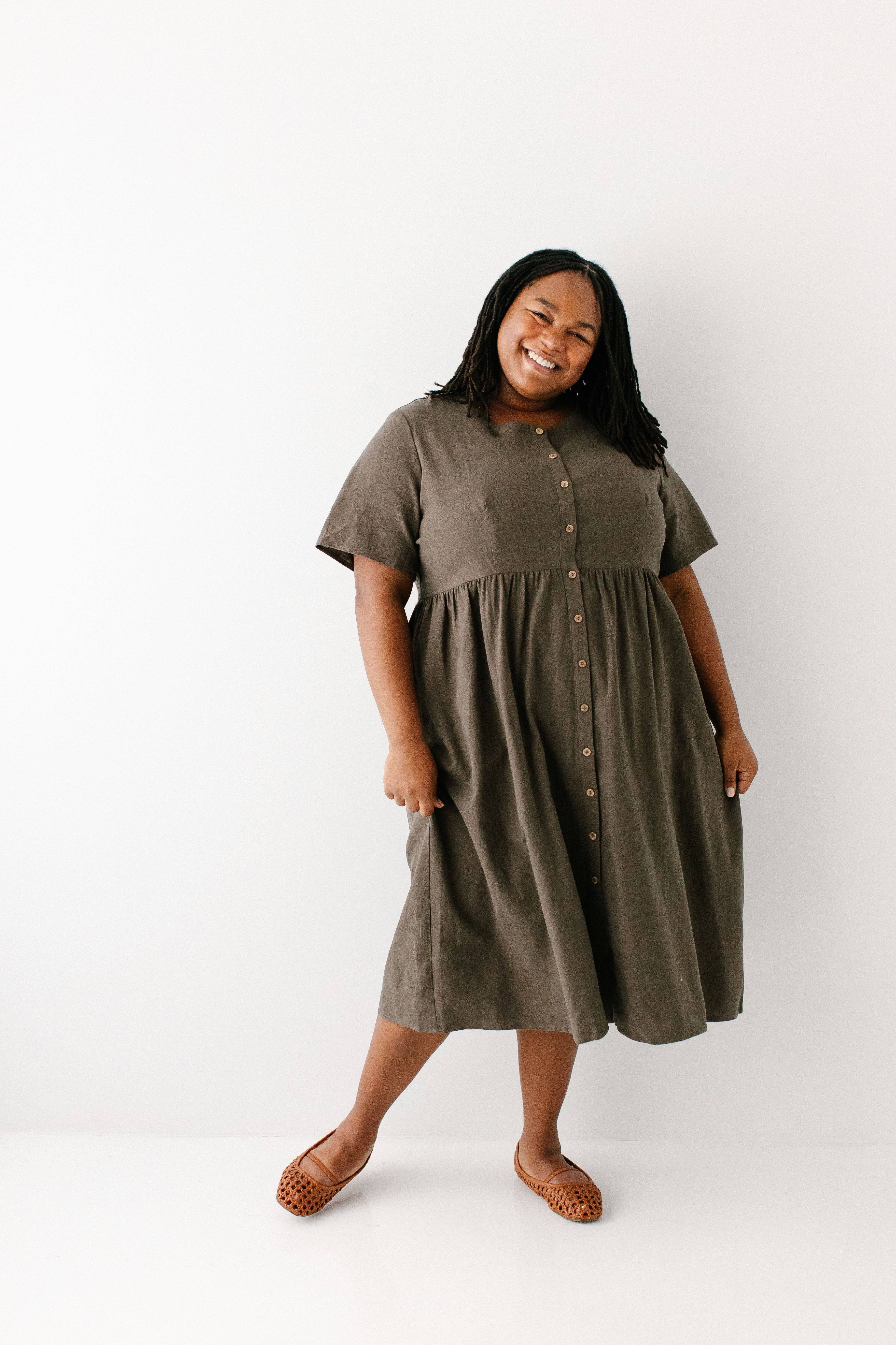 The Main Street Exchange - Wholesale Dress - Women's - 'Adeline' Button Down A-Line Midi Dress21