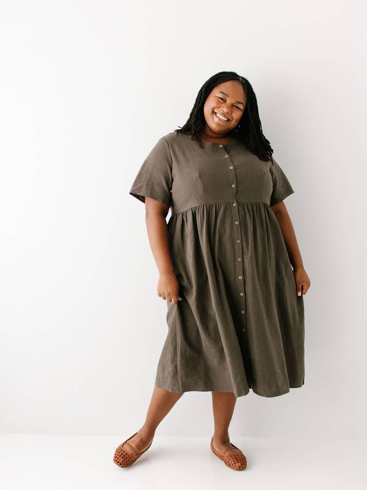 The Main Street Exchange - Wholesale Dress - Women's - 'Adeline' Button Down A-Line Midi Dress21