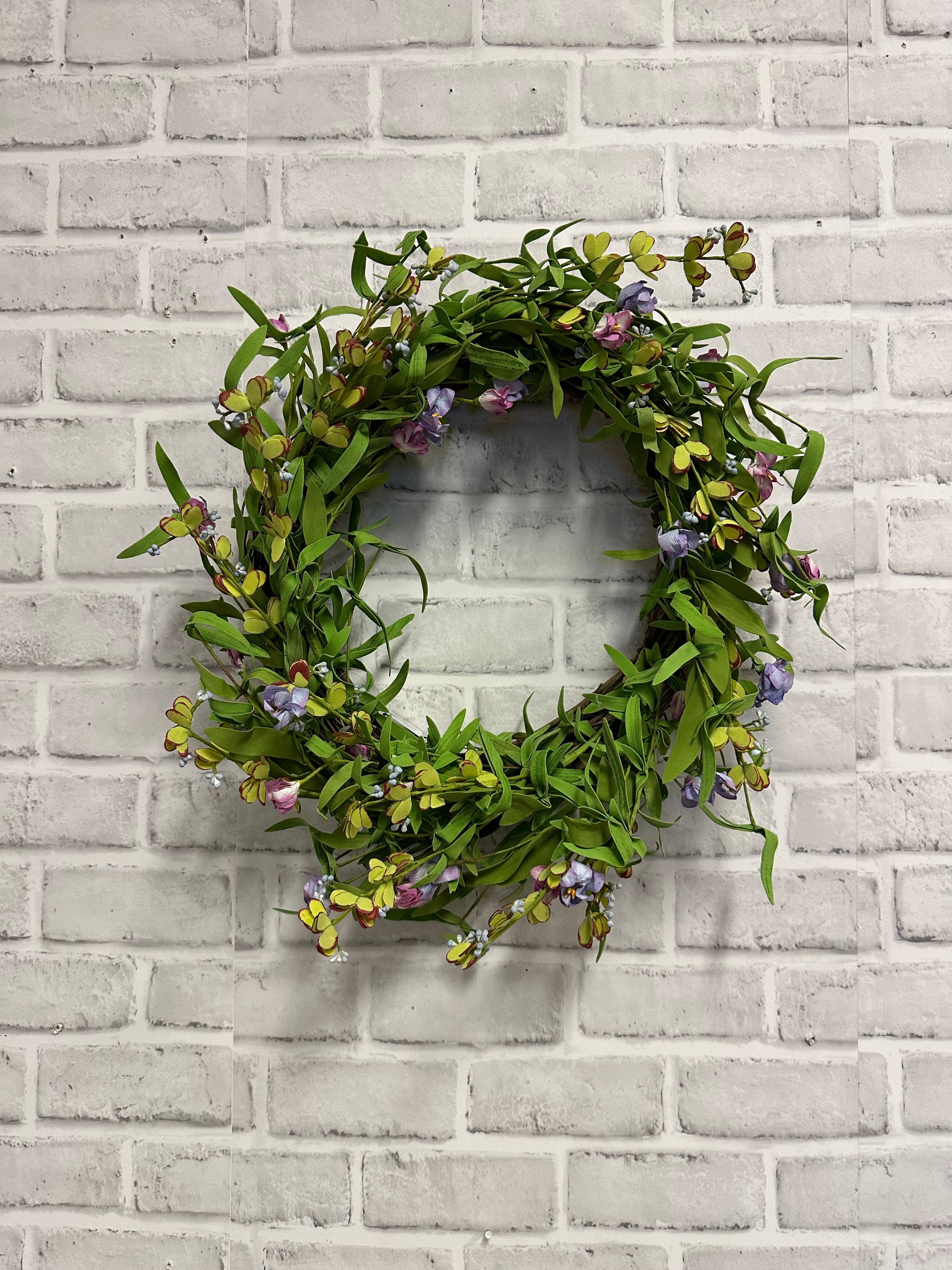 Buckeye Craft Co. - Wholesale Wreath - 20” Spring Mix and Green Leaf Wreath 0