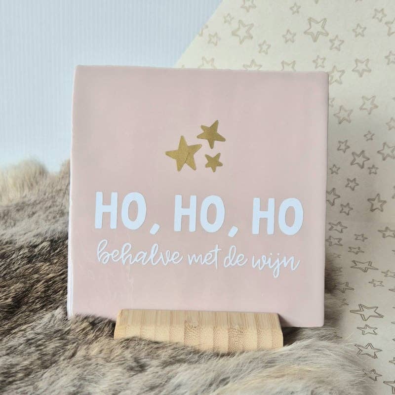 Labelgeluk - Wholesale Wall Tile - Tile | Ho, Ho, Ho, except with the wine | 13x13cm