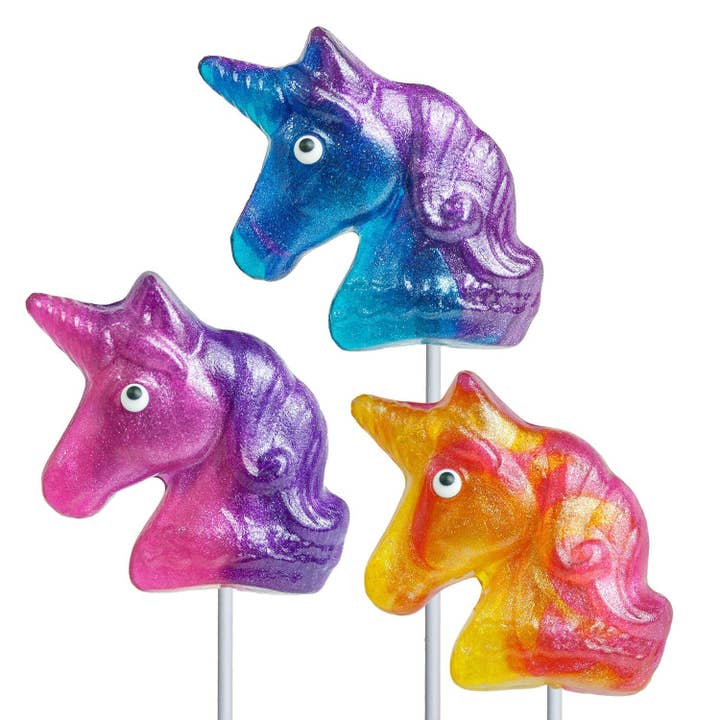 Melville Candy Company - Wholesale Lollipop - Glitter Swirl Unicorn Lollipops - Assorted1