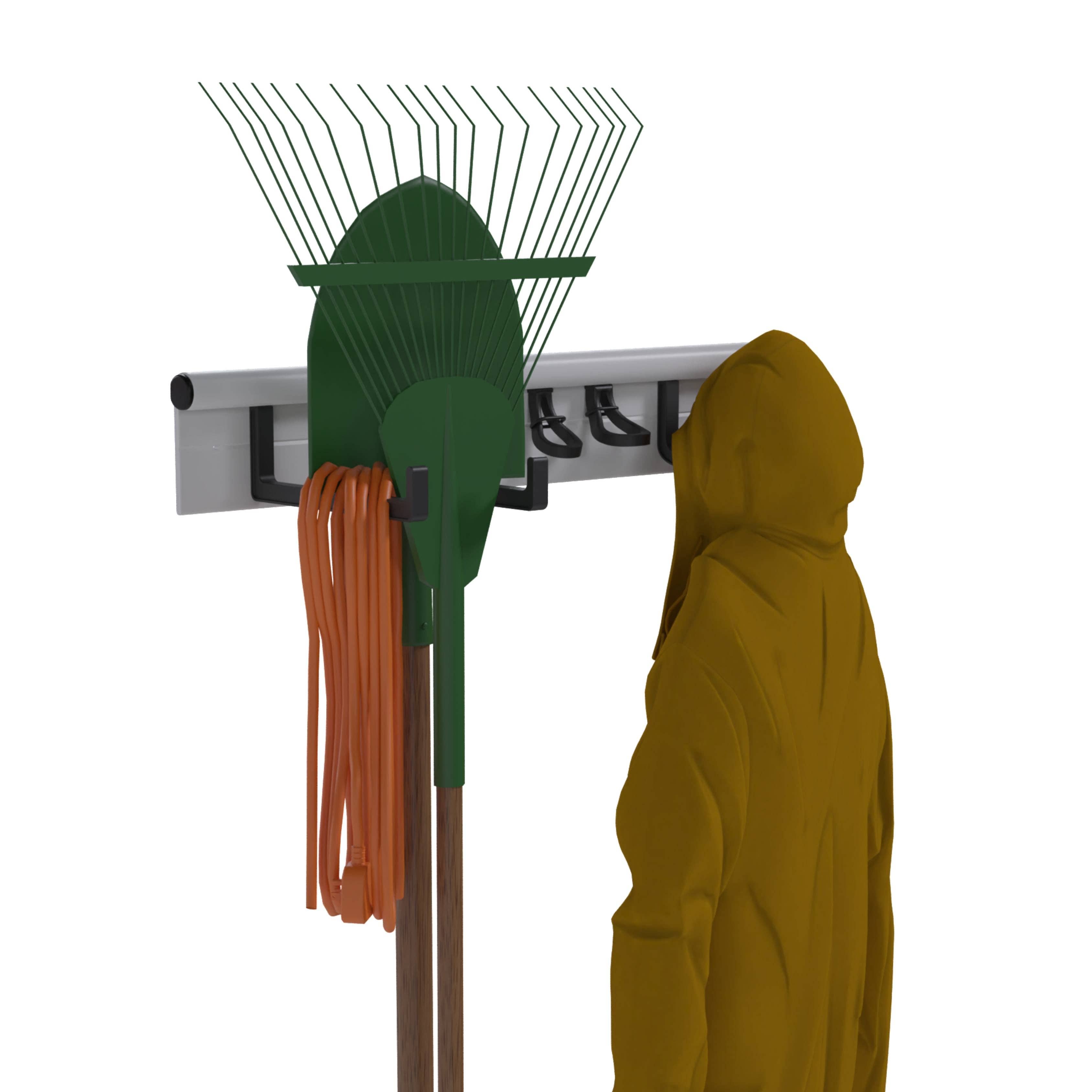 FLI Products - Wholesale Wall Hook - Hang It Simple Wall Mounted Multi-Purpose Holder, Hanger, Tool Organizer  - Mop Broom Coats Garage Closet Laundry RV Garden Storage Hooks 18”10