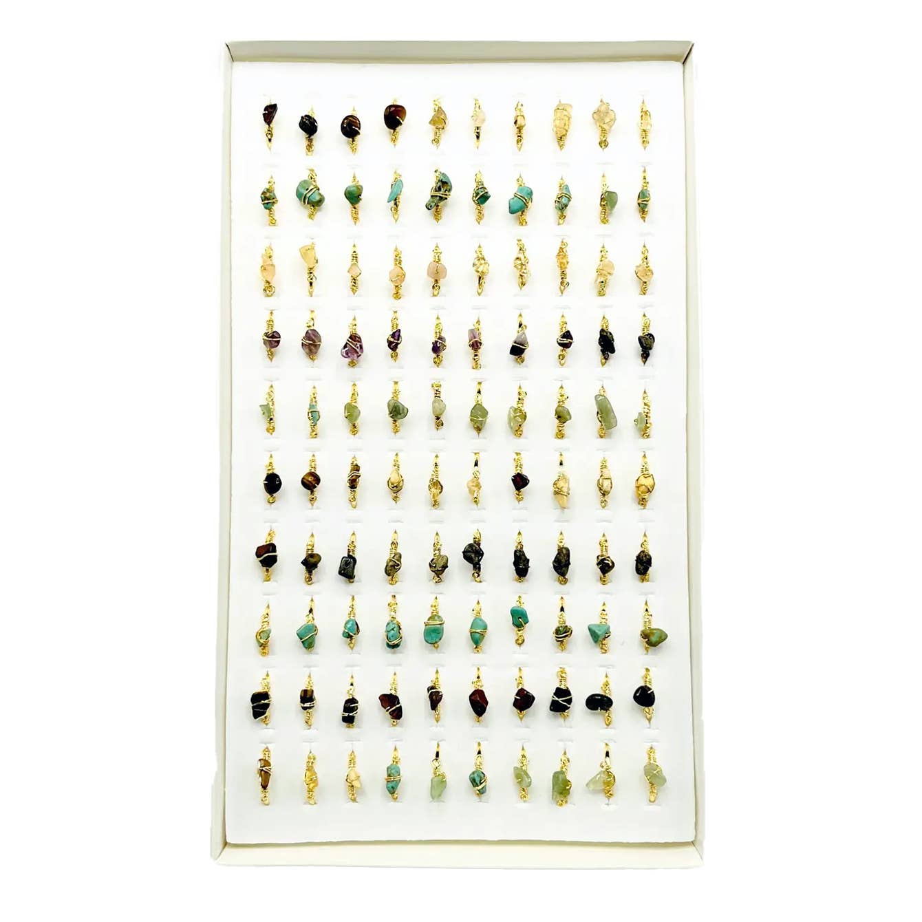 Loli – Großhandel Einzelstein-/Solitär-Ring – Verstellbare Ringe mit Natursteinen: Handgefertigte Eleganz1