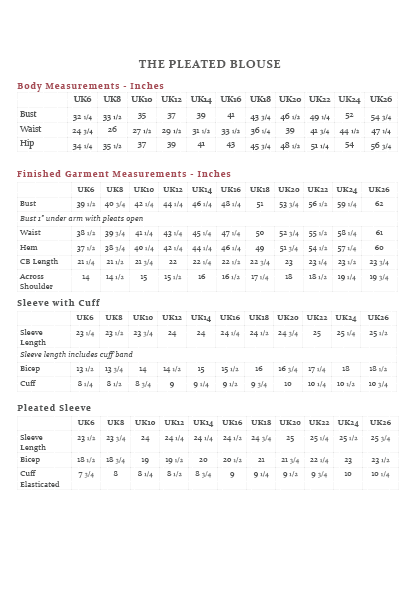 The Avid Seamstress LTD – wholesale Sömnadskit – Nytt - Mönster för veckad blus10