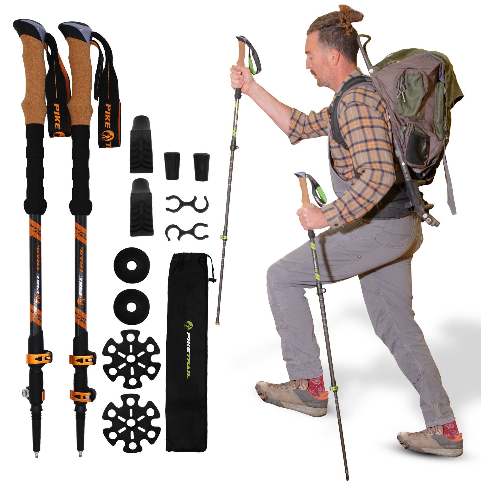 Pike Trail – wholesale Sporting accessories – Pike Trail Carbon Fiber Trekking Poles – Lightweight, Adjustable Hiking Poles for Every Adventure6