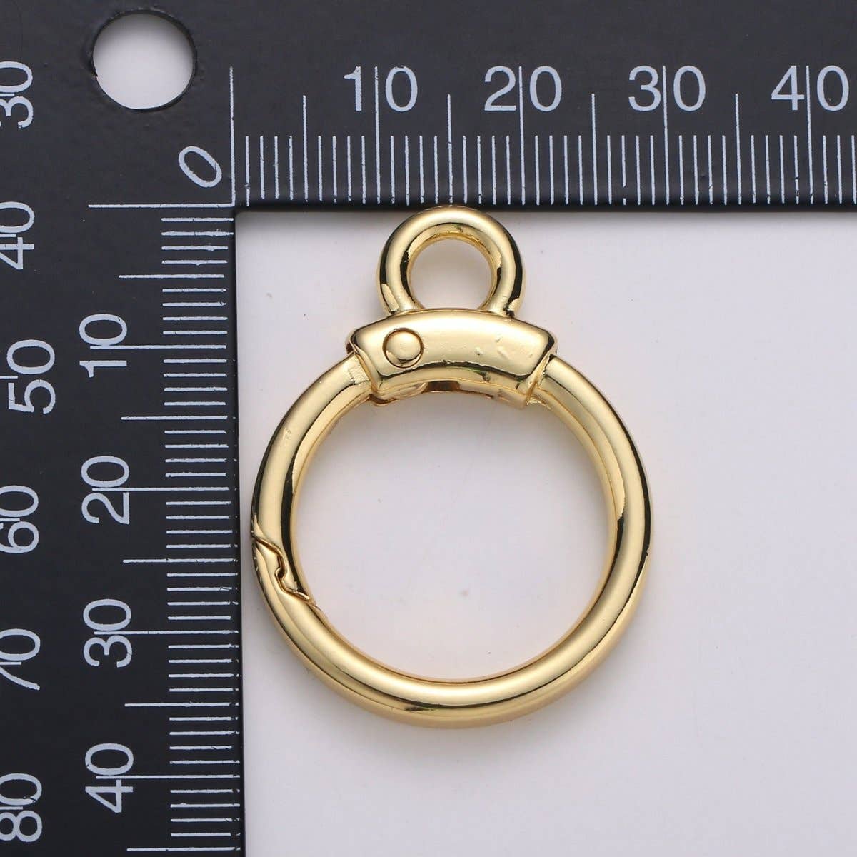 Aim Eternal – wholesale Clasp – Circle Push Gate Ring with Rings, Snap Clip Spring Ring, Charm Holder Clasp For Connector Wristlet Holder  L-020 L-0214