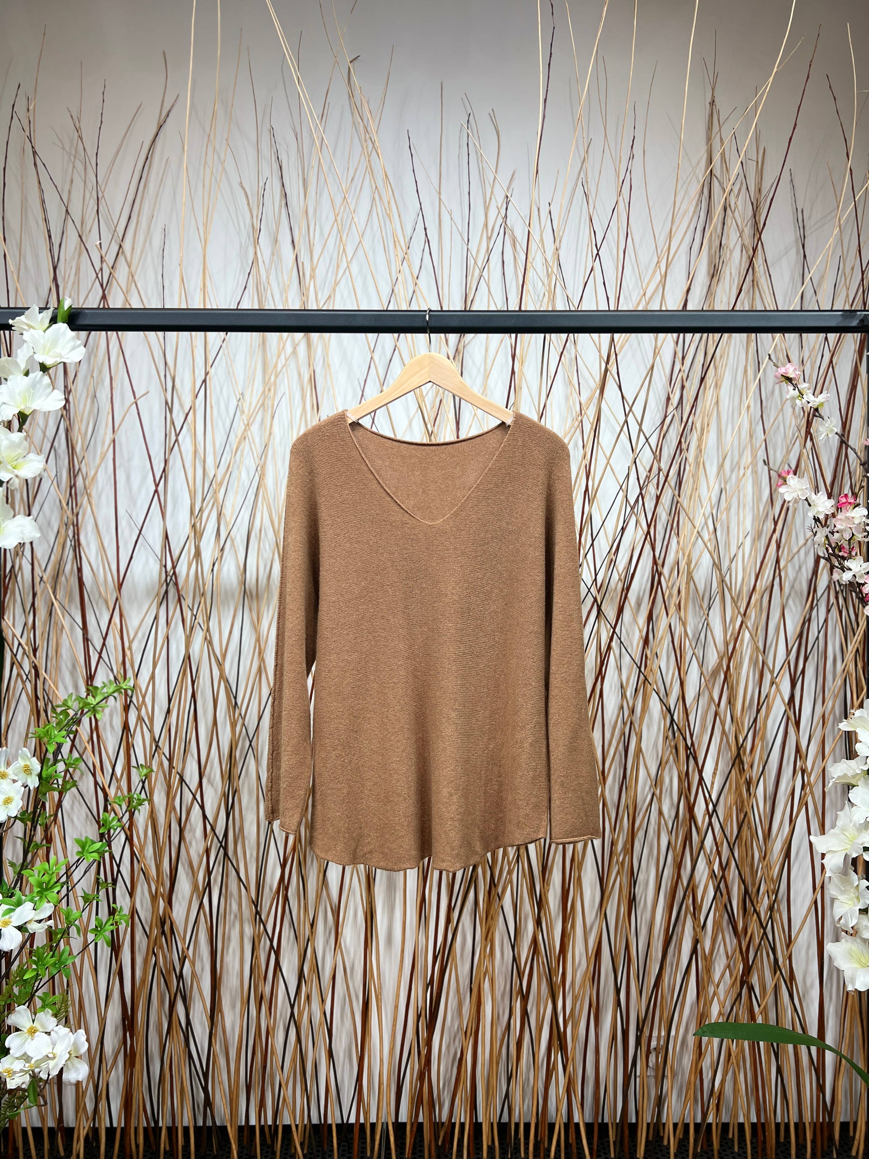 L'Emotion – Pulôver - Mulher por atacado – Camisola de Malha Manga Comprida Decote em V Viscose5