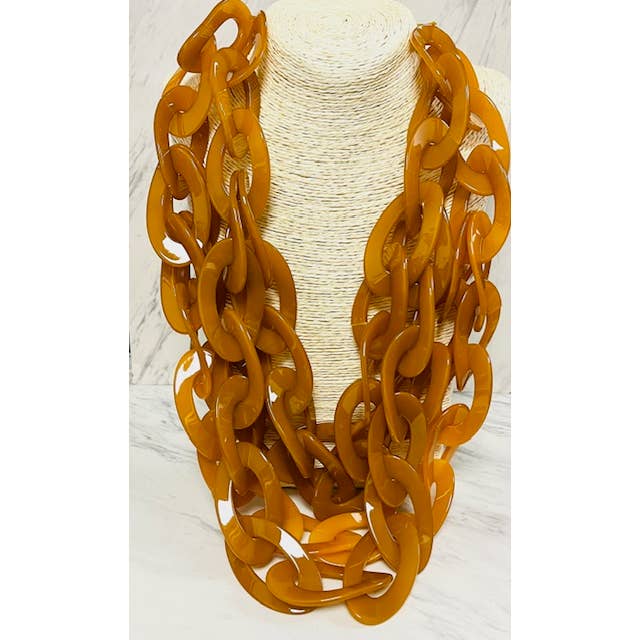 4 Strand Lucite Link Statement Necklace for wholesale by Anita K By Blushing Pink