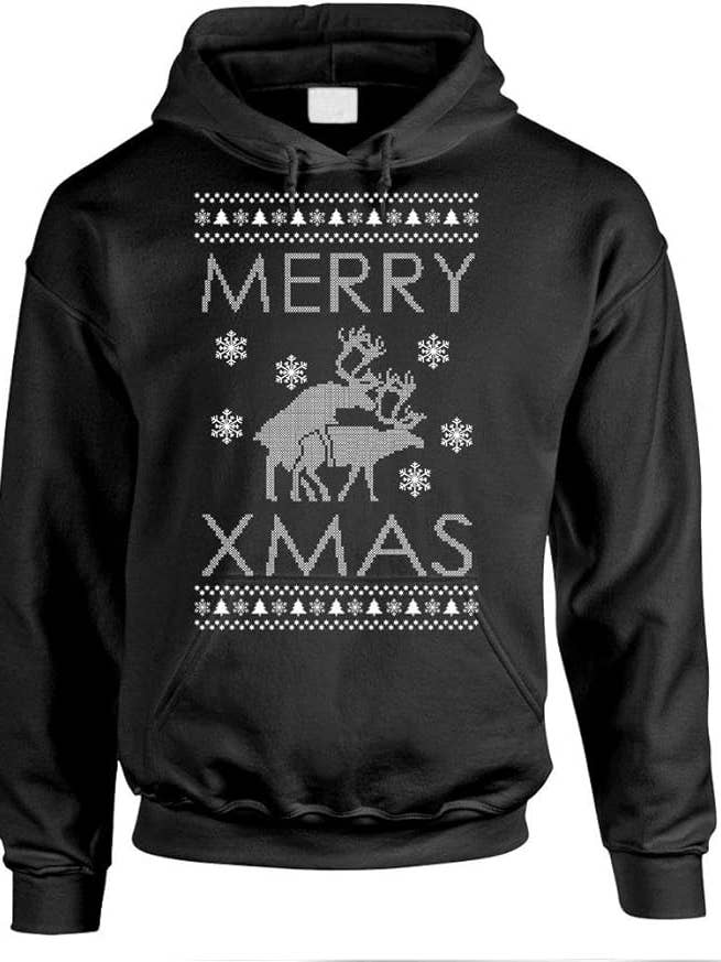 Humping Reindeer Ugly Christmas Sweater Design Logo Hoodie for wholesale by Multi-Vendor Sales
