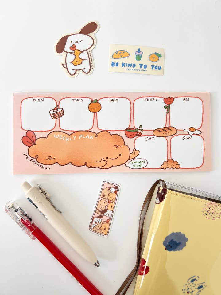 Cute weekly planner for wholesale by Nessakdesign