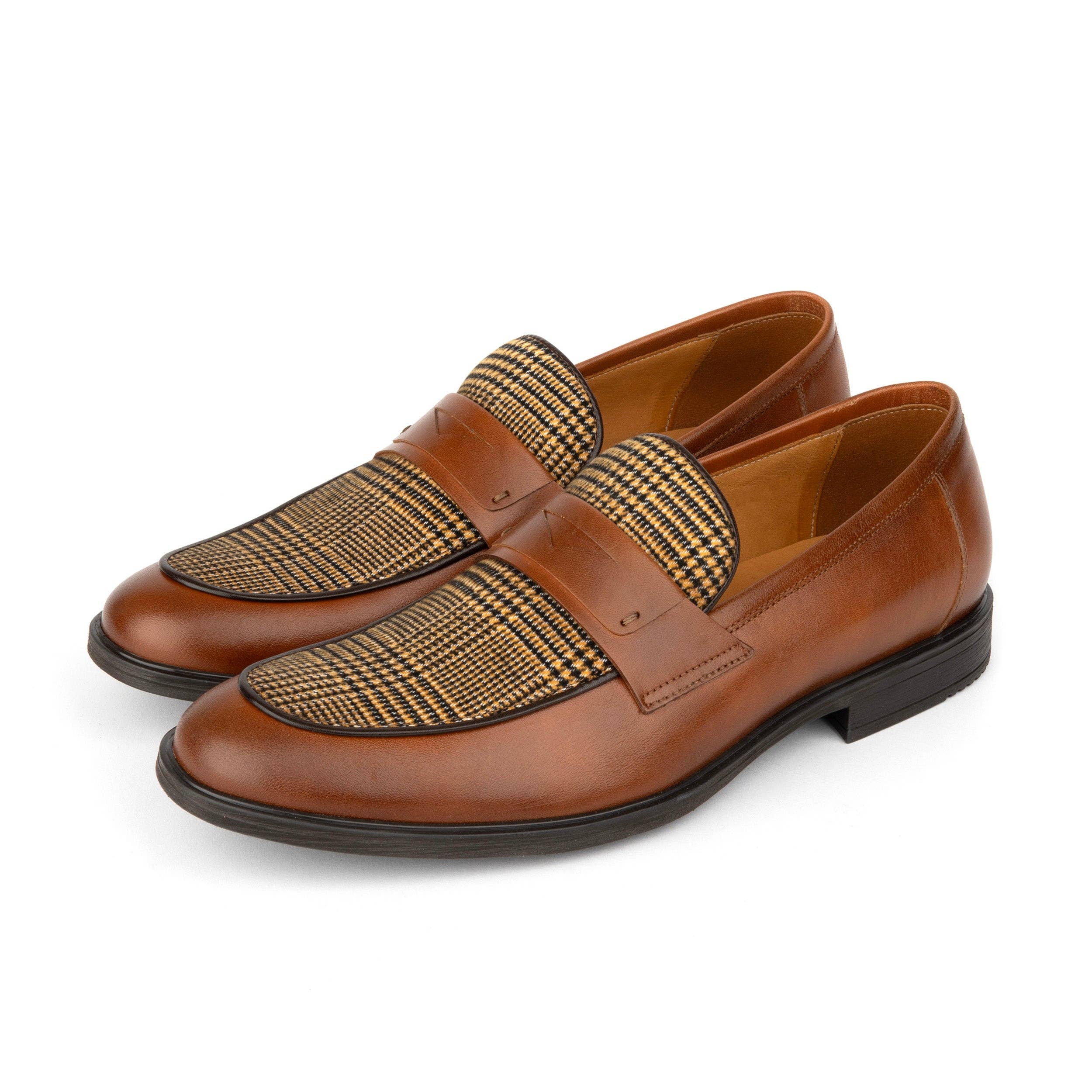 Embassy London – wholesale Loafers – Men’s – Gosselin - Brown & Brown Check - Men's Leather Loafer8