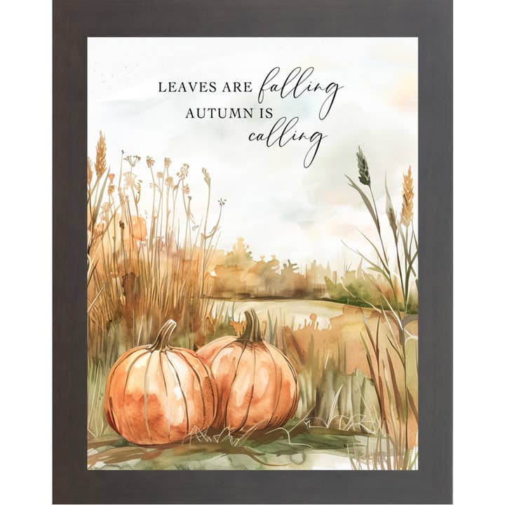 Summer Snow Art - Wholesale Wall Art Set - Leaves Art Falling Autumn Is Calling Fall Framed Art Sign