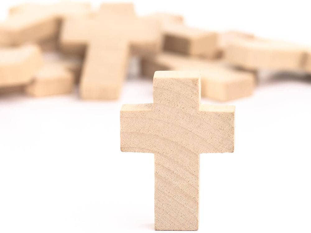 Factory Direct Craft - Wholesale Cutouts - 1-1/4" x 1-1/2"  Mini Wood Crosses - Pack of 10 Wooden Cross1