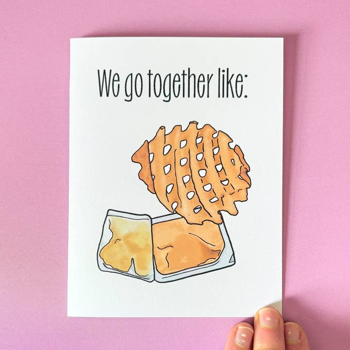 Waffle Fry and Sauce Valentine Card for wholesale by Doctor Scribble