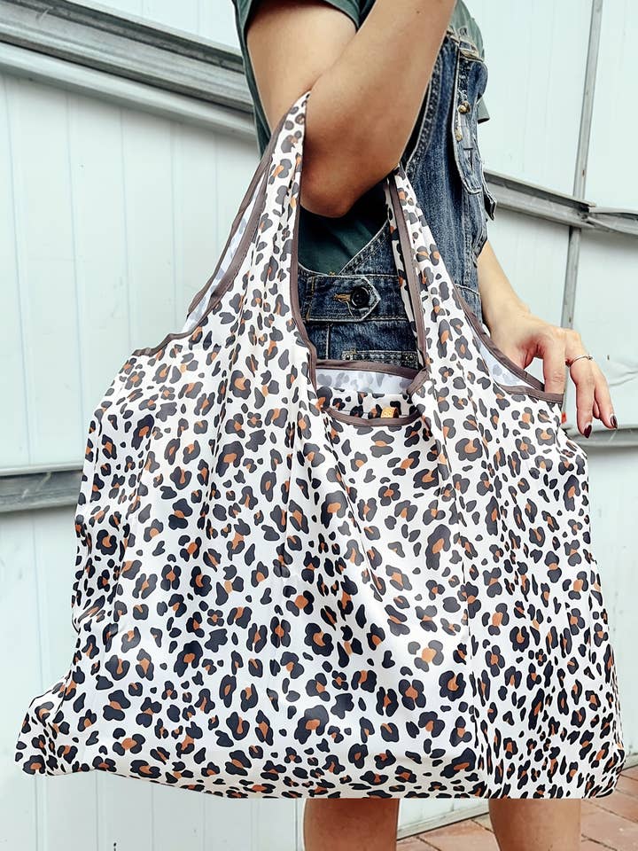 Wild Leopard Printed Reusable Shopping Tote Bag for wholesale by 1 the Woman