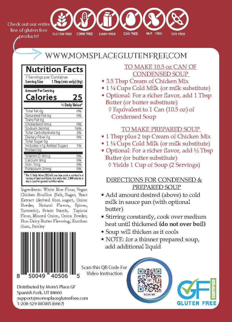 Mom's Place Gluten Free - Wholesale Soup - Gluten-Free Cream of Chicken Soup Mix2